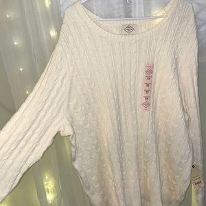 Cream colored textured sweater